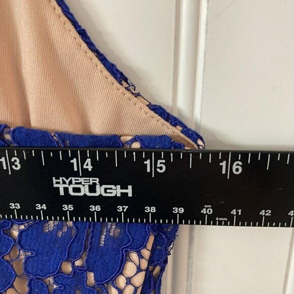 Lulu’s ‘She’s a Knockout’ Cobalt Blue Lace Lined Bodycon Sleeveless Dress-M - Picture 16 of 16